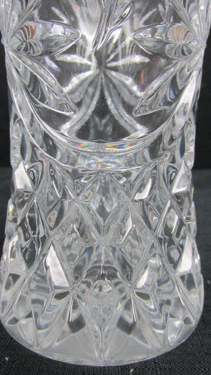 Crystal Candleholders & Vase With Glass Serving Plate - SR