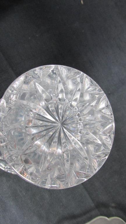 Crystal Candleholders & Vase With Glass Serving Plate - SR