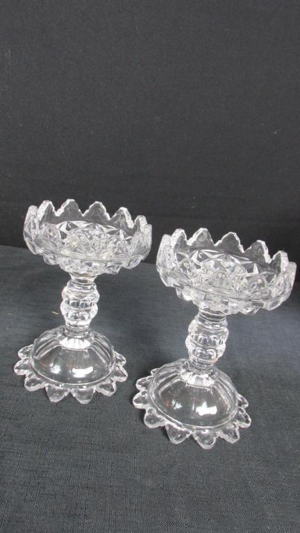 Crystal Candleholders & Vase With Glass Serving Plate - SR