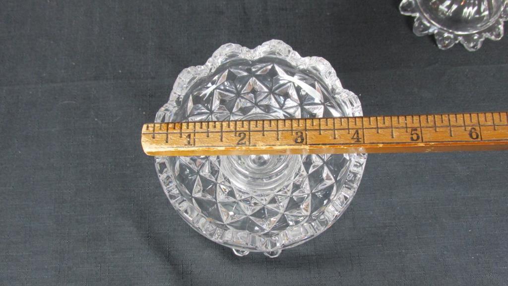 Crystal Candleholders & Vase With Glass Serving Plate - SR