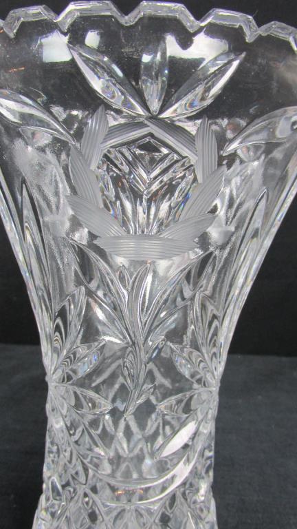 Crystal Candleholders & Vase With Glass Serving Plate - SR