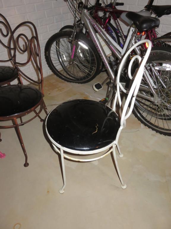 Metal Glass-Top Table With Chairs - B