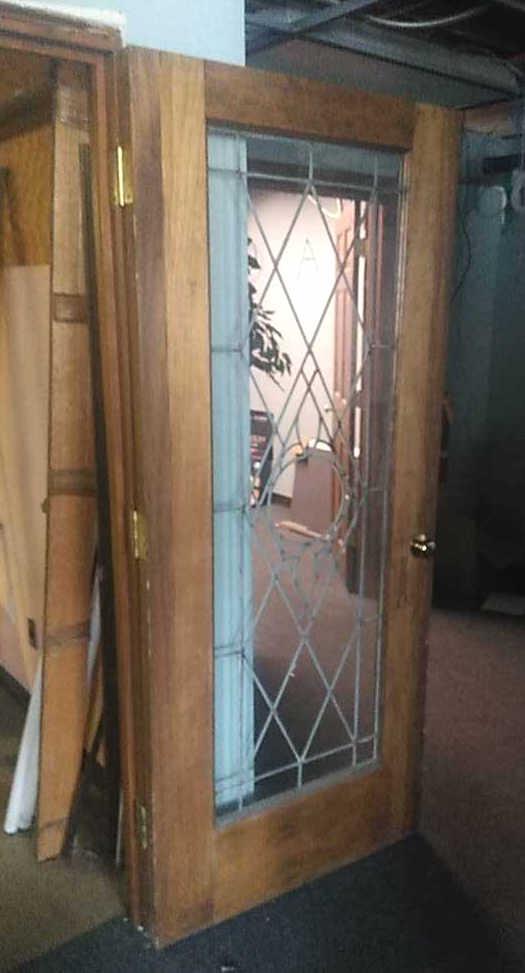 A - Leaded Glass Entry Door
