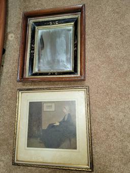 LR- (2) Framed Whistler's Mother and Mirror