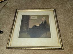 LR- (2) Framed Whistler's Mother and Mirror