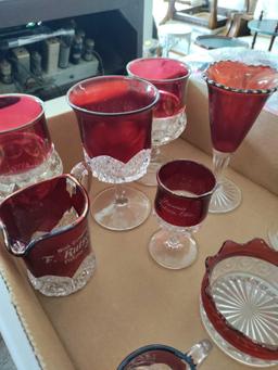 G2- Lot of Ruby Colored Glass