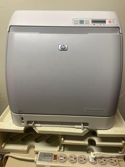 O- HP Color Laser Jet 2605DN Printer and Flex Filing Cabinet