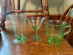 DR- Green Etched And Smooth Depression Glass