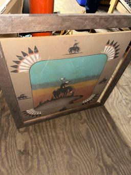 B- Chair, Paintings, Frame