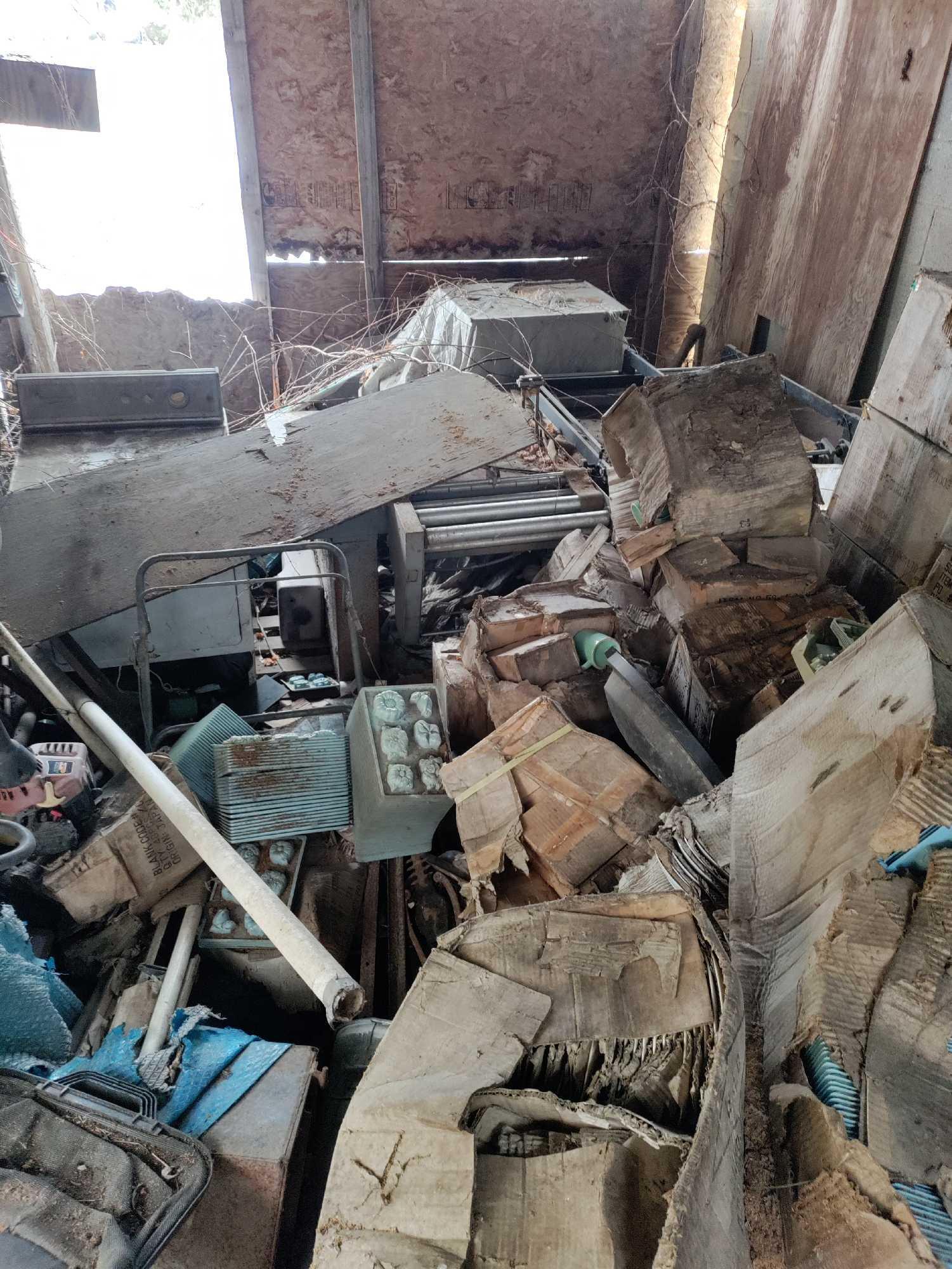 Front Garage (FG))- Large Lot of Dishes and Shrink Wrapping Machines