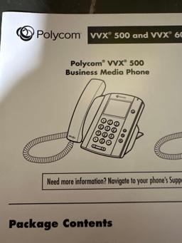 (2) Polycom VVX 500 Business Media Phones