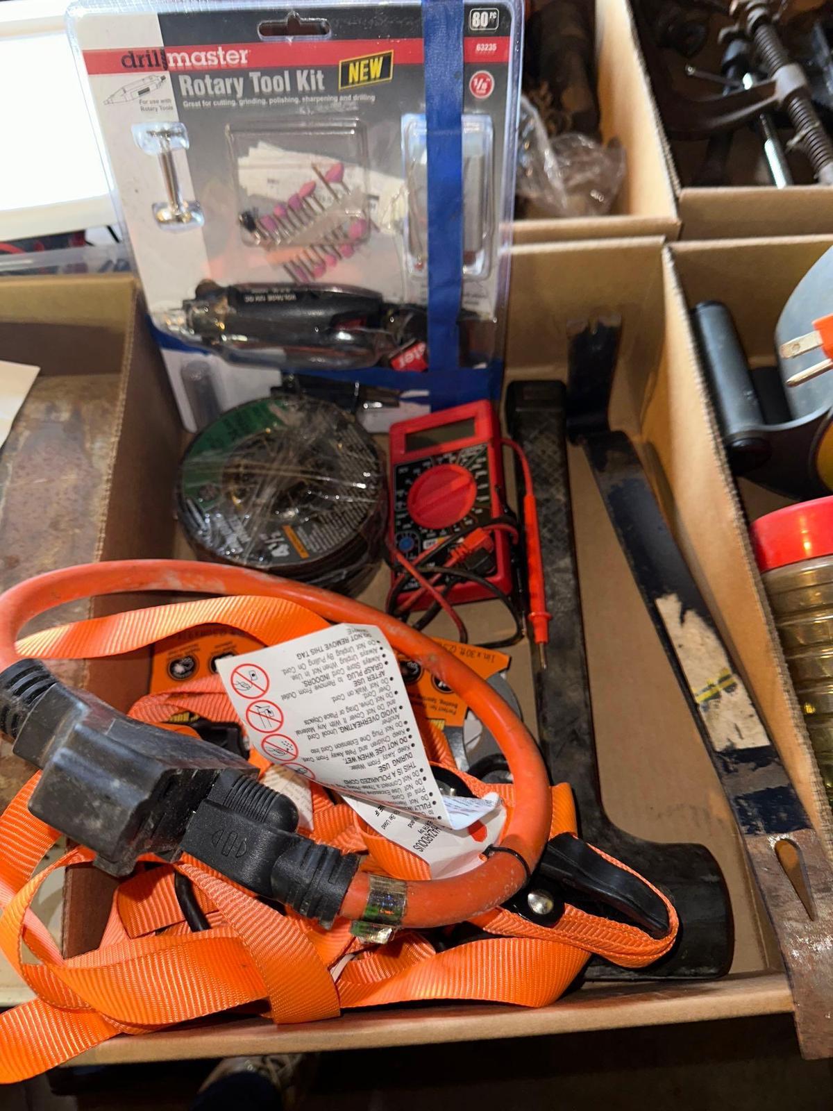 G- Pry Bar, Mallet, Digital Multi-Meter, and Rotary Tool Kit