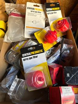 G- Box of Spray Gun Filters and Castor Wheels