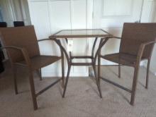 3 Piece Patio Set w/glass top table