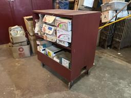 34 1/2" x 22 1/2" x 40 1/2" Wooden Rolling Shelf
