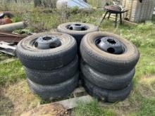 (9) Black DT Trlr Wheels & Tires
