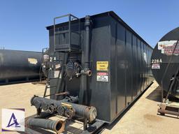 2013 J&J Steel 473-BBL Open Top Tank with Gas Buster, Manifold, Stairs, Skidded (BILL OF SALE ONLY)