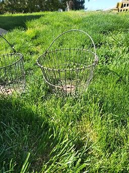 2 METAL EGG BASKETS