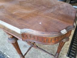 ANTIQUE WALNUT TURTLE BACK TABLE