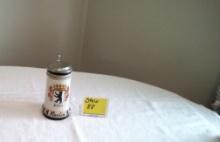 Karl ZIMMERMANN German Lidded LITHOPHANE Beer Stein Zinndeckel Porcelain Regimen