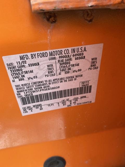 2003 Ford F350 with 8.6ft Meyers Snowplow