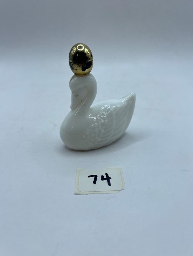 Small white swan Avon bottle