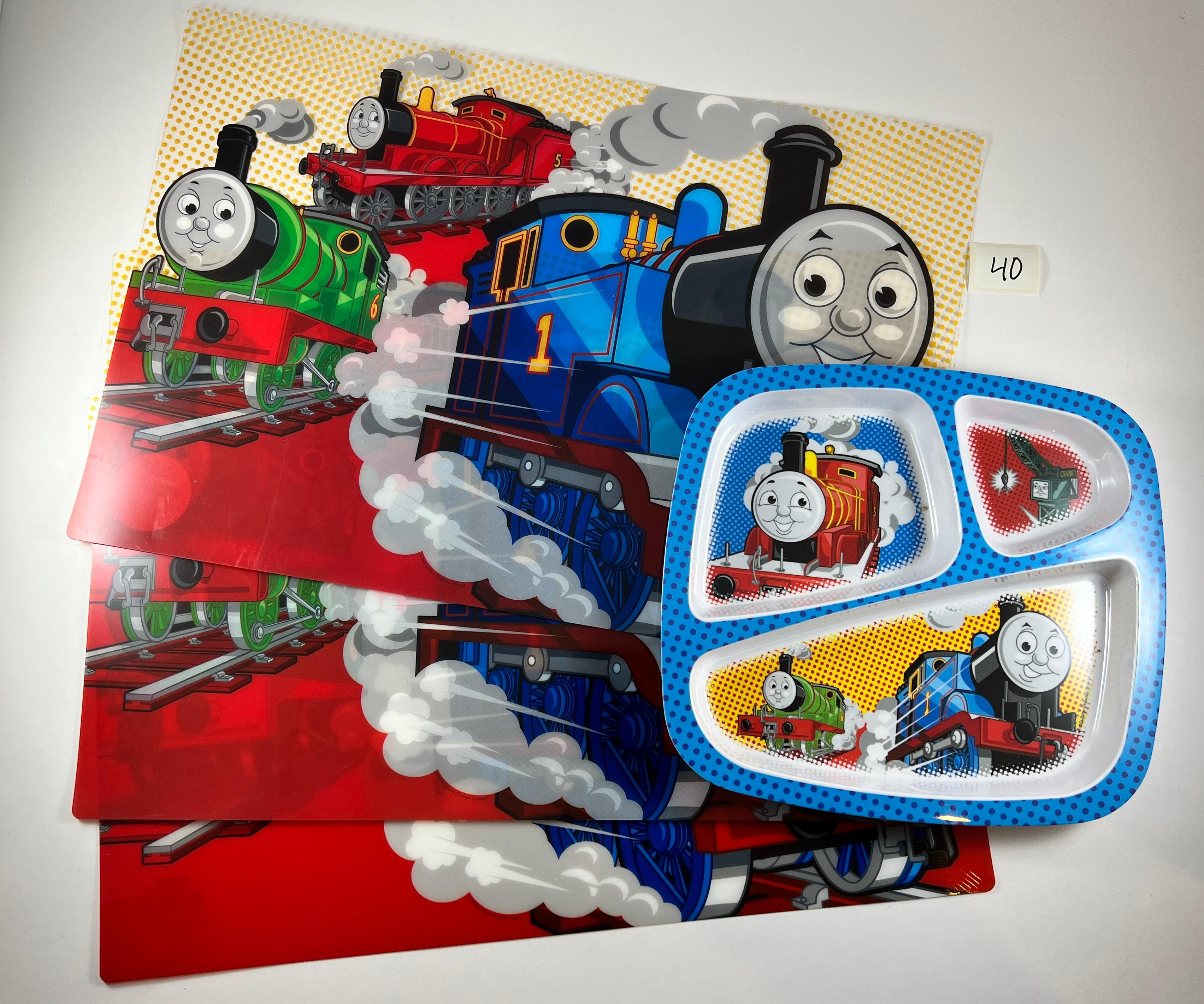 Thomas the Tank engine place settings and plate