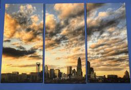 Three piece art canvas - Charlotte Skyline