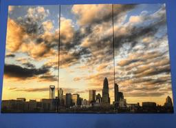 Three piece art canvas - Charlotte Skyline