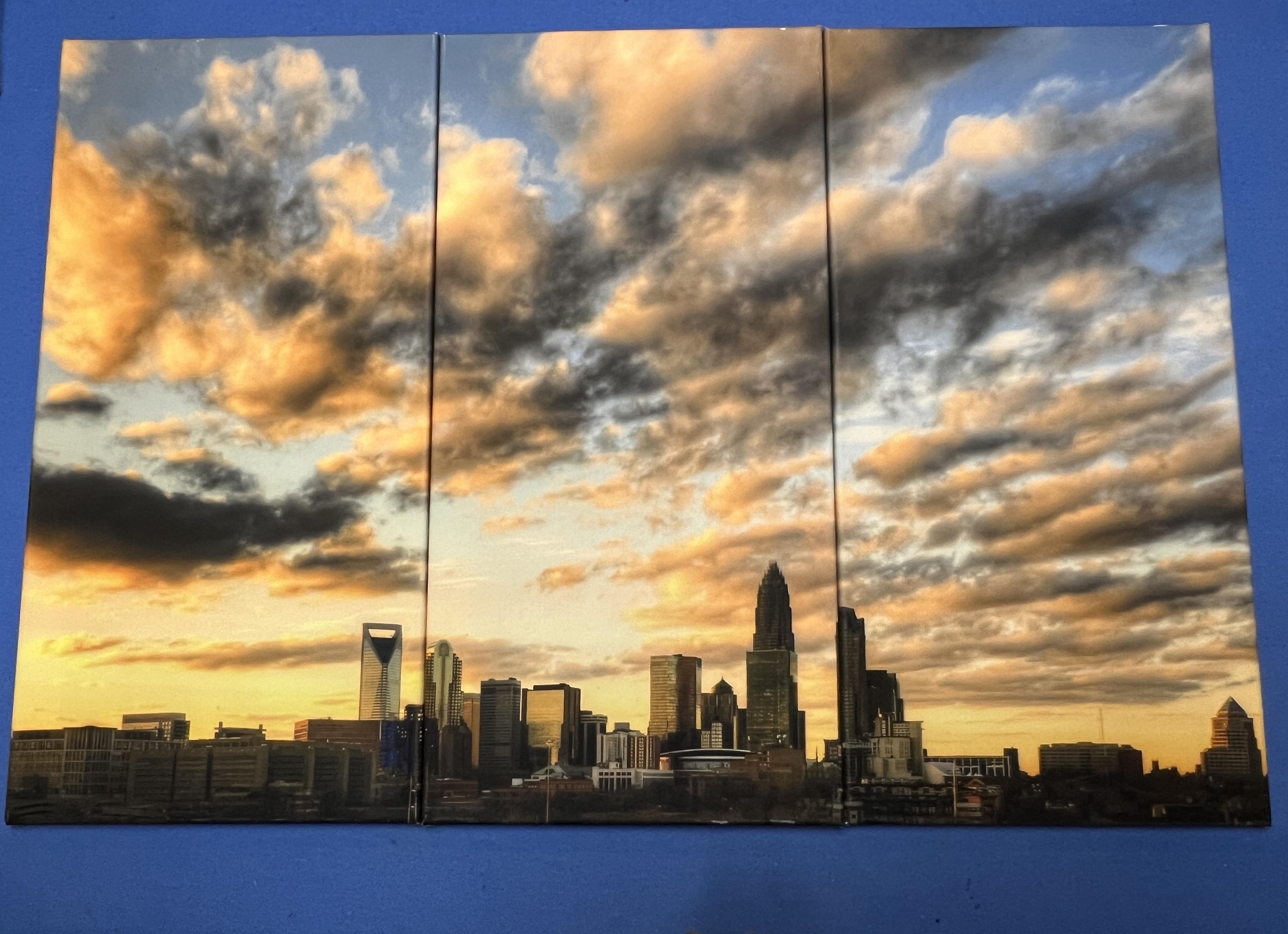 Three piece art canvas - Charlotte Skyline