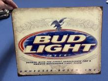 Bud Light beer metal sign