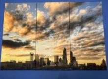 Three piece art canvas - Charlotte Skyline