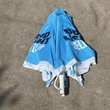 Blue Bud Light outdoor umbrella