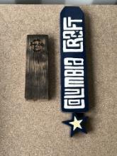 Columbia Craft Tap Handle and Wooden Block Set - Used Condition