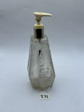 Clear Avon soap dispenser