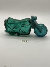 Green motorcycle Avon bottle
