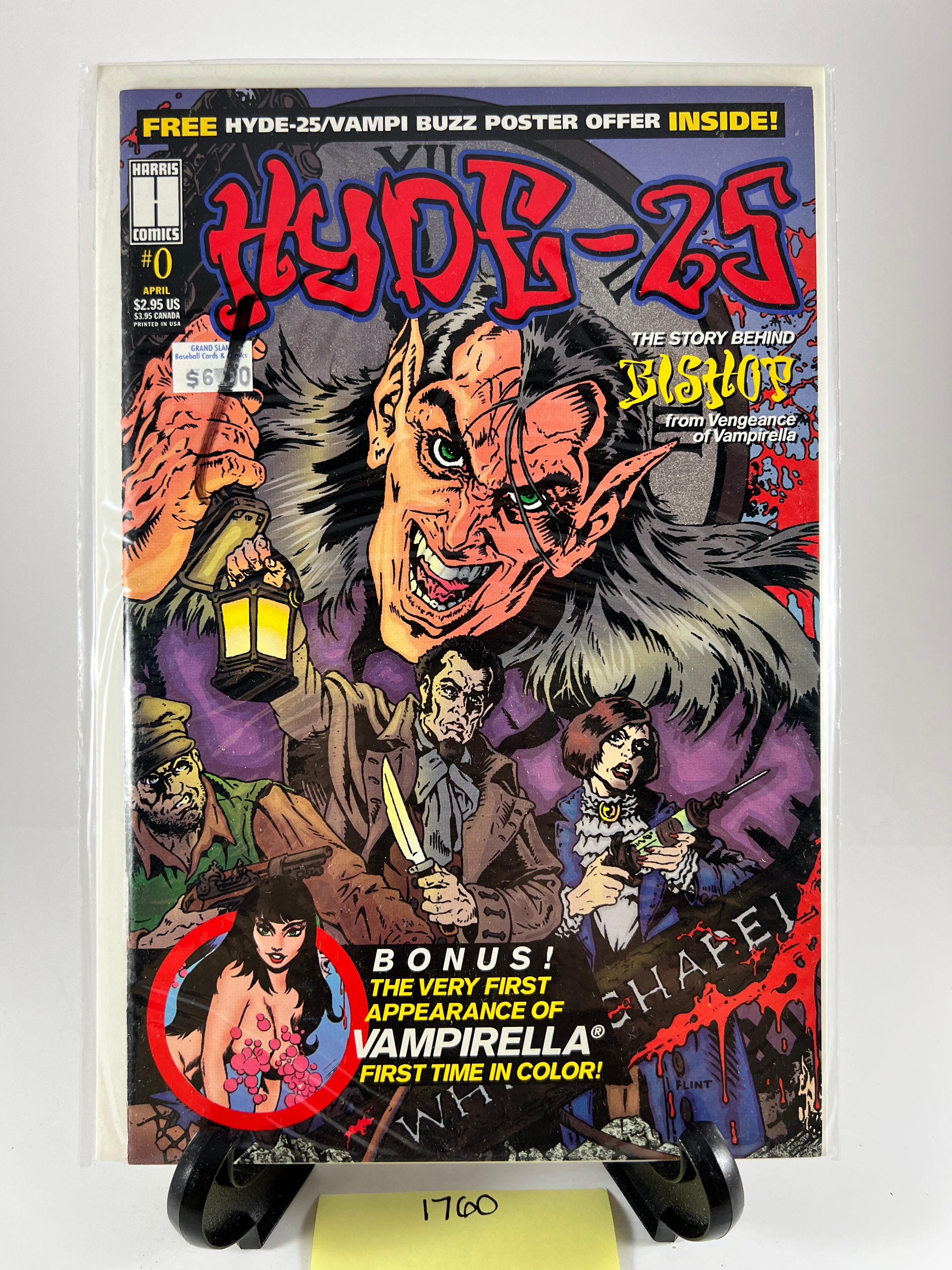 Hyde-25 Issue #0 Comic  Harris Comics April 1999 Includes Poster & First Appearance of Vampirella