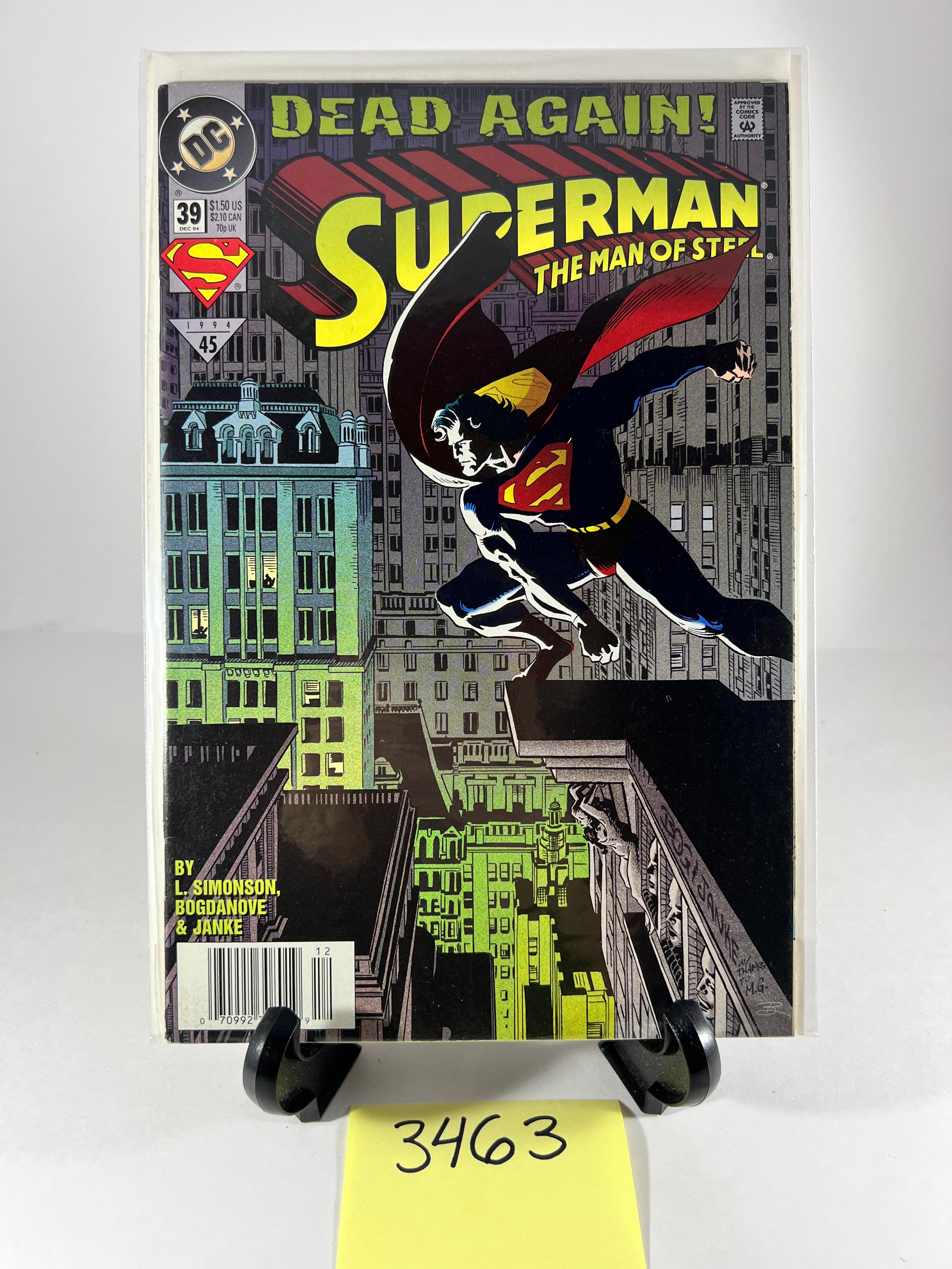 Superman: The Man of Steel #39 titled Dead Again! published by DC Comics in 1994