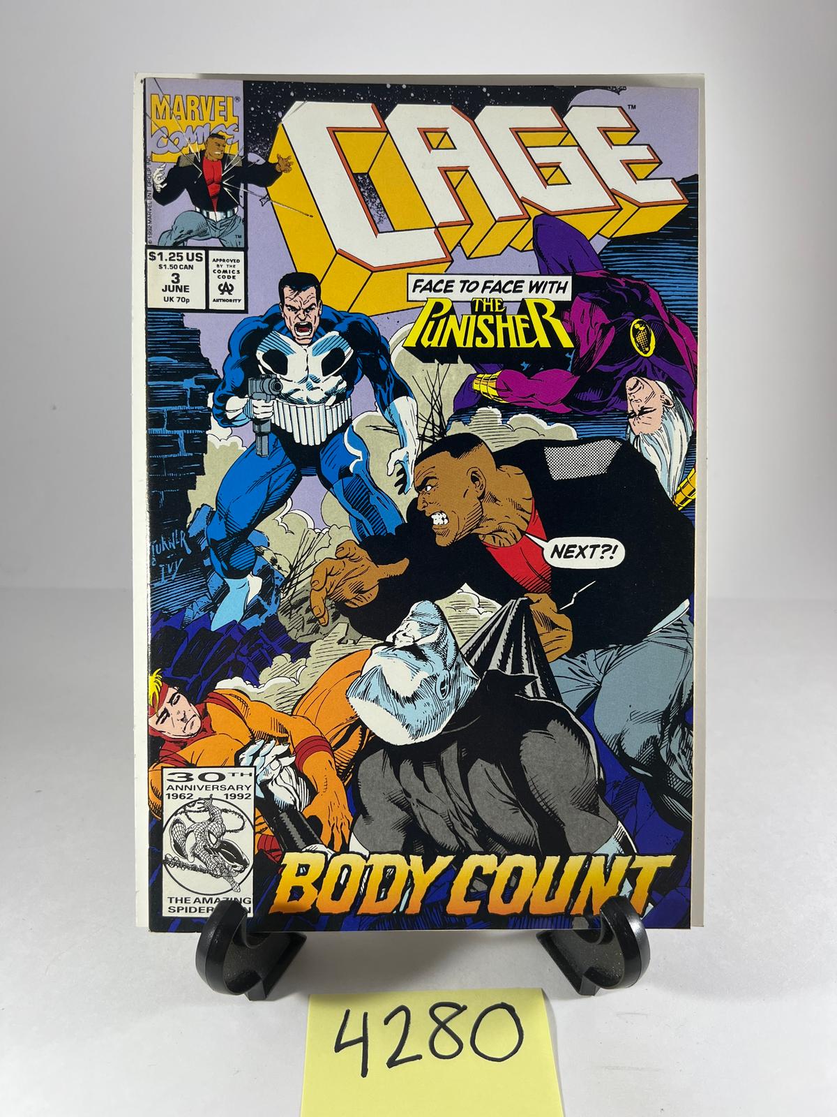 - Marvel Comics Cage #3 June 1992 Face-to-Face with The Punisher