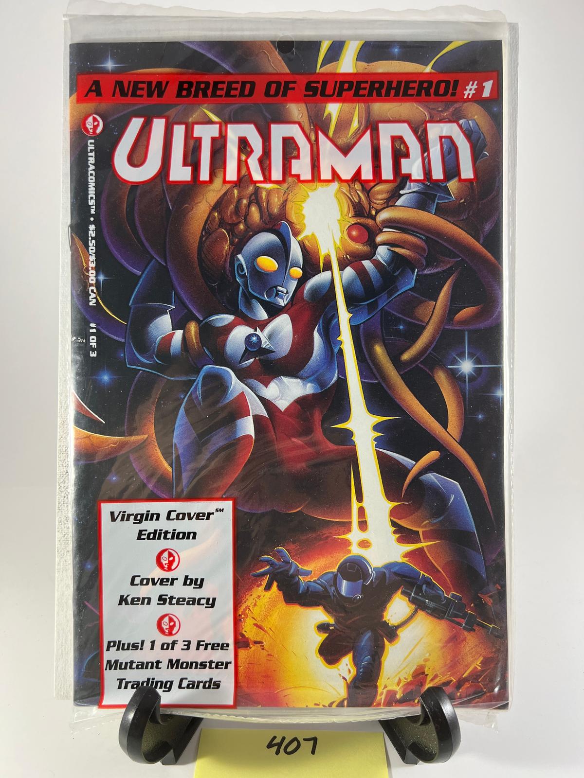 Ultraman #1 Virgin Cover Edition by Ken Steacy Including Mutant Monster Trading Card