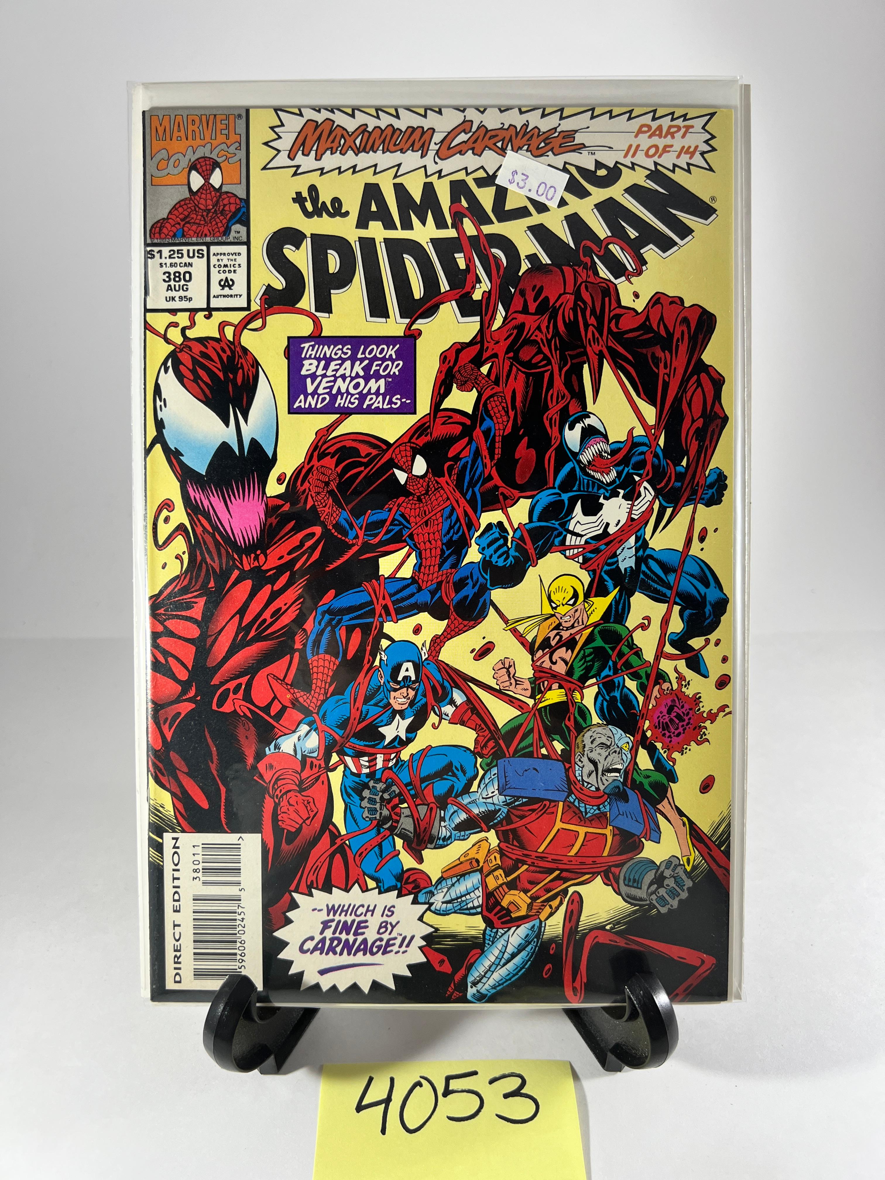 The Amazing Spider-Man #380 (Aug. 1993) Maximum Carnage Part 11 - Marvel Comics -