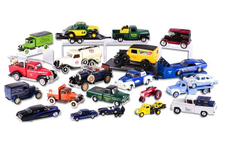 Group of Utility Trucks and Commercial Vehicles Including Coca-Cola and Hemmings