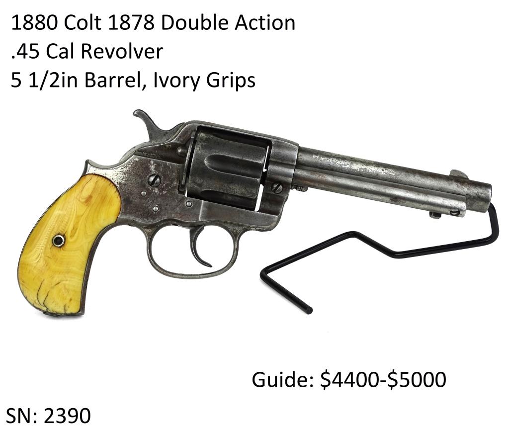 1880 Colt 1878 Double Action 45 Cal Revolver