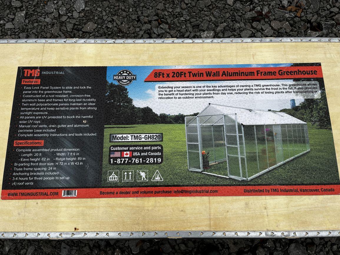 New TMG-GH820 Greenhouse 8x20