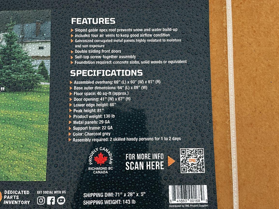 New TMG-MS0608 Metal Shed Apex 6' x 8'
