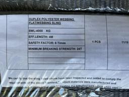 (4) NEW Paladin Duplex Poly Webbing 24T Lifting Slings