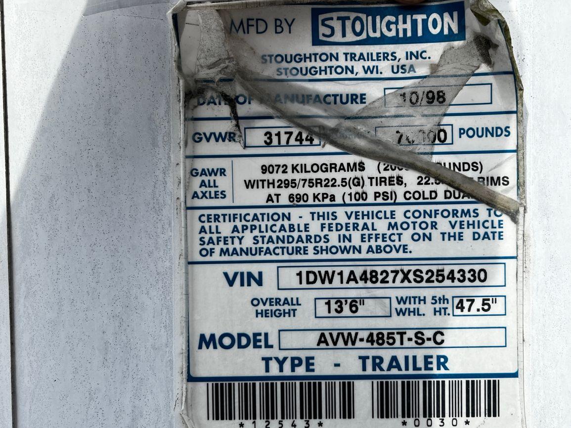 1999  STOUGHTON TRAILERS  AVW-485T-S-C  T/A  Van Trailer