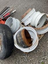 Pallet of Misc. Steel Semi Wheels 