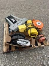 Pallet of Misc, Hydraulic 16 ton Pipe Bender, etc.