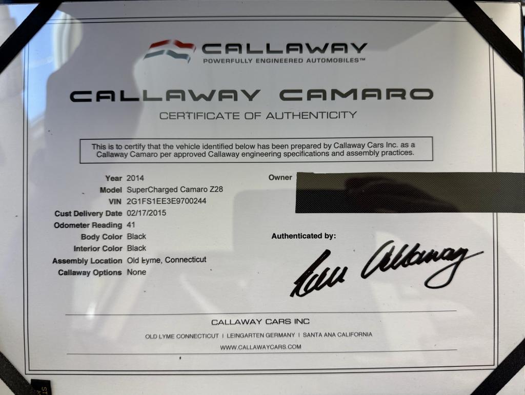 2014 Chevrolet Camaro Z/28 Callaway Sc652
